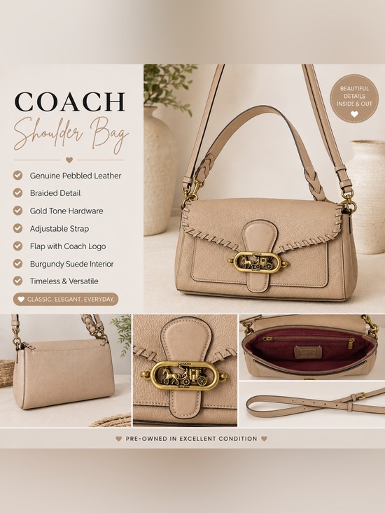 Coach Handbags - Coach Jade Whipstitch Pebbled Leather Shoulder & Crossbody Bag